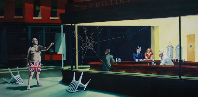 Banksy - Nighthawks Reprodüksüyonu